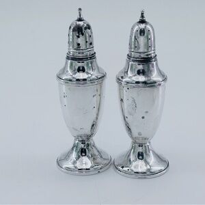 Reed & Barton Sterling Salt & Pepper Shakers Glass Lined Weighted & Reinforced